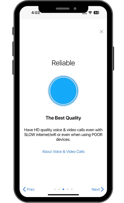 Zangi features — HD voice and video call quality